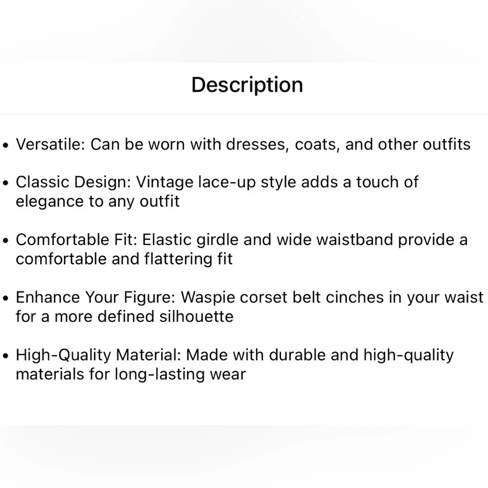 Vintage Style Lace Up Faux Leather Elastic Girdle Black Casual Wide‎ Waistband